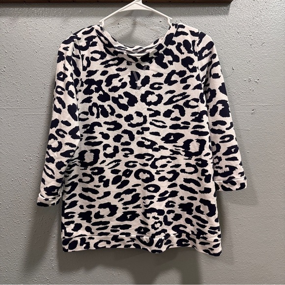 M&S Collection Blue and White Animal Print Top - Picture 1 of 4